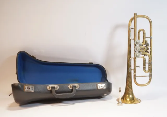 Vintage Older Original Hans Kreul Tübingen Trumpet With Mouthpiece IN Case