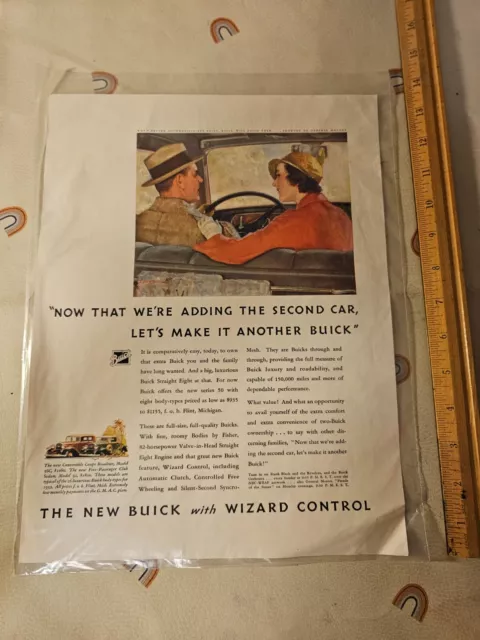 Antique 1932 Buick Car Automobile Magazine Advertisement Wizard Control Print Ad