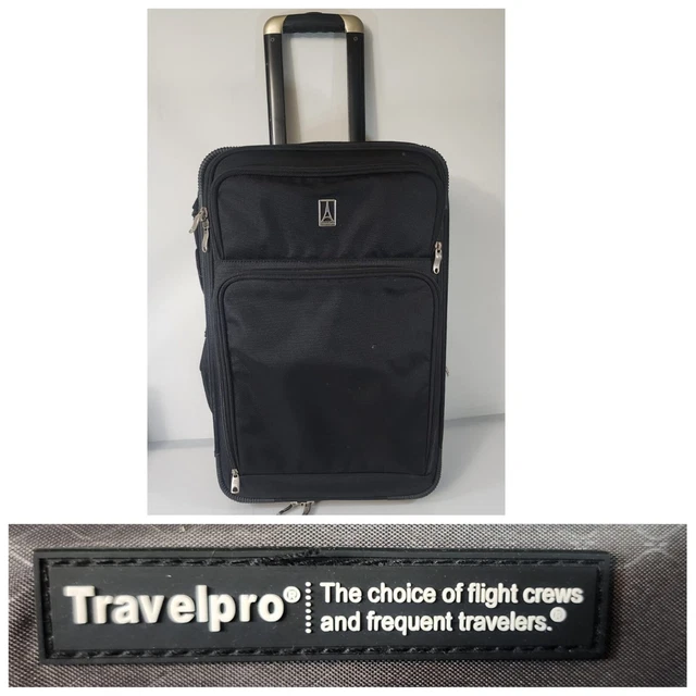 TRAVELPRO CREW BLACK 22" Upright WHEELED Expandable CARRY ON Suitcase (READ)