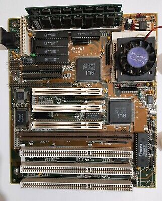 ABIT AB-PB4 Rev. 1.1 ISA Mainboard + AMD Am5x86-P75 133MHz + 32MB RAM