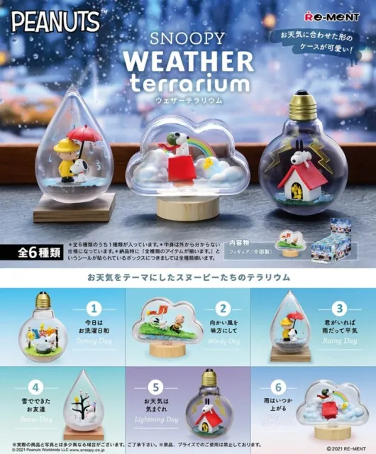 Re-ment SNOOPY WEATHER terrarium Miniature figure 6P Complete Box Free shipping