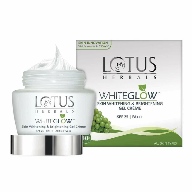 Lotus Herbals Blanco Brillo Blanqueador de Piel Y Brillo Gel Crema ,SPF-25, 40G