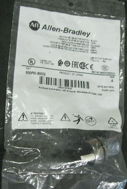 Allen-Bradley 800FM-SM32 Maintained Selector Switch Series A