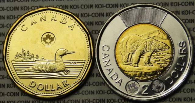 *First Year* BU UNC Canada 2012 $1 $2 New Security loonie toonie coin