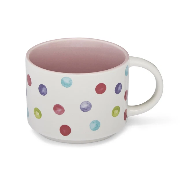 Cooksmart Spotty Dotty Stapelbecher rosa Tee Kaffee Getränke Tasse Zuhause Geschenk