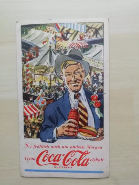 Trink Coca Cola eiskalt Sei fröhlich auch am andern Morgen - Werbekarte ca. 1930