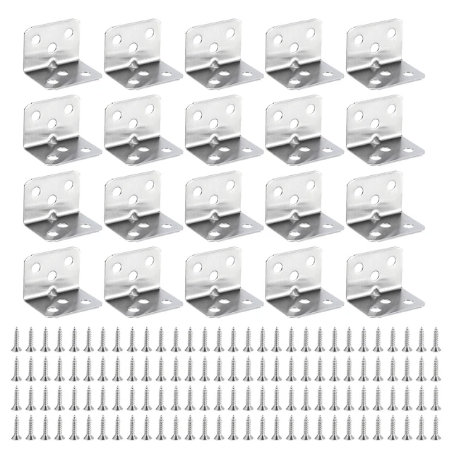 30Pcs L Shape Corner Brace, 1.06"x1.06"x1.42" Right Angle Bracket with Screws