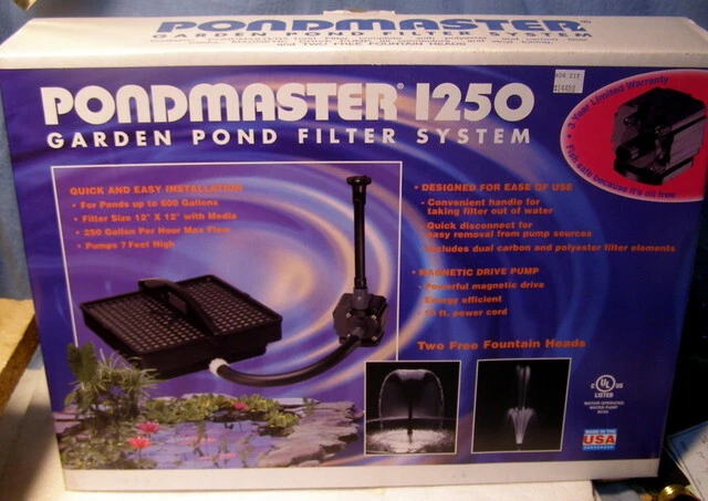 ** PONDMASTER 1250 - GARDEN POND PUMP & FILTER -- BRAND NEW in BOX - Unused **