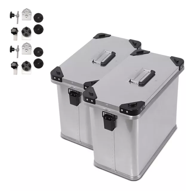 Valises laterales aluminium Moto 2x34l Bagtecs Gobi + kit pour supports