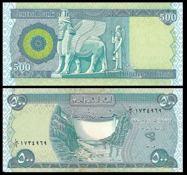 Iraqi Dinar 1 X 500 Notes 500 UNCIRCULATED Iraq Dinar