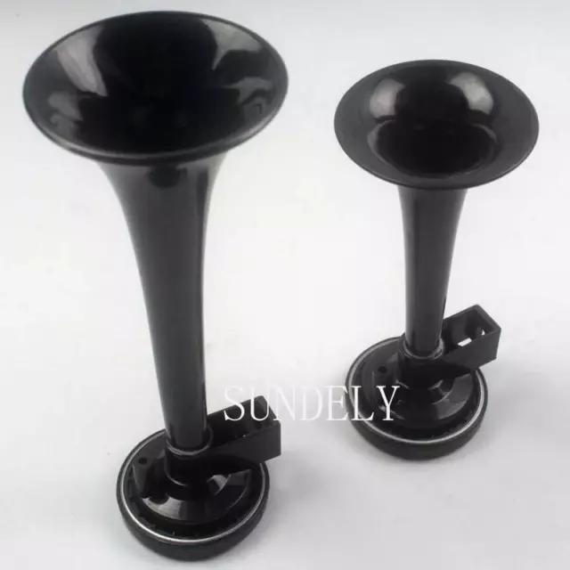 NEW! Dual Trumpet Air Horn black 12V 150dB Car Truck Train Boat Motorcycle 3