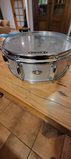 Slingerland Ribbed Aluminum Vtg Rare Snare Drum 70'S Black Label 8 Lug