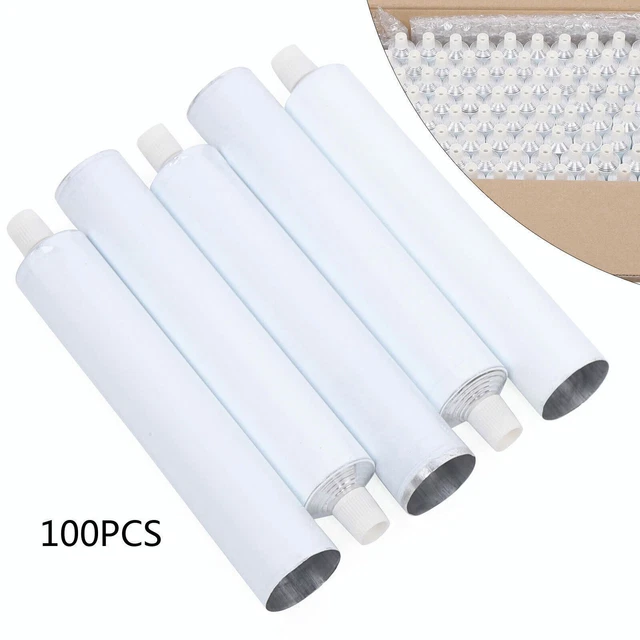 100 piezas 100 ml tubos de pasta de dientes vacíos sin sellar tapa con aguja caja completa aluminio EE. UU.