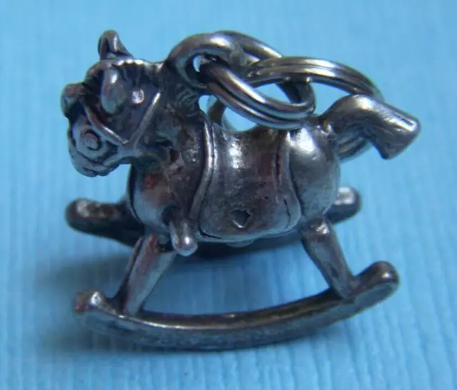 Vintage rocking horse sterling charm