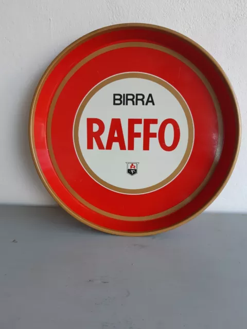 Raro  Vassoio pubblicitario In Latta Birra RAFFO