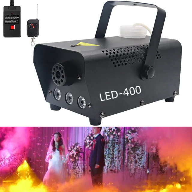 400W RGB LED Fog Machine Smoke Machine Wireless Remote Control DJ Disco Party UK