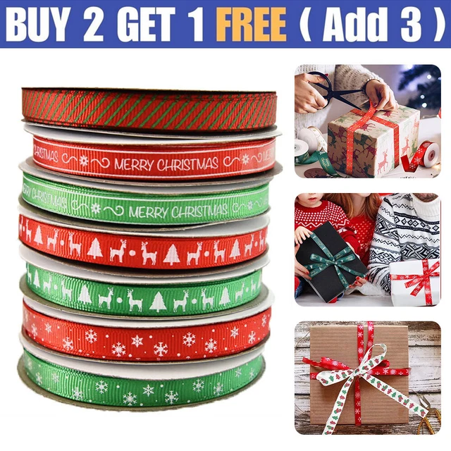 10X Pack Christmas Ribbon Bundles Gift Wrapping Wreaths Decorations Crafts Diy