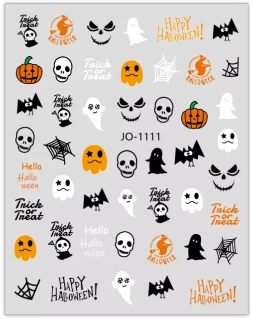 Nail Art Stickers Transfers Self Adhesive Halloween 2023 Nail Decoration