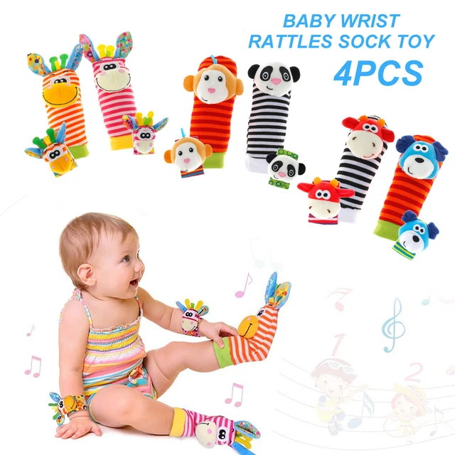 BABY WRIST RATTLES Sock Toy Arm Hand Bracelet Rattle Socks Toddlor