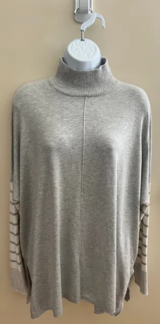 Jones New York Signature Mock Neck Dolman Sleeve Tunic Sweater Size Medium