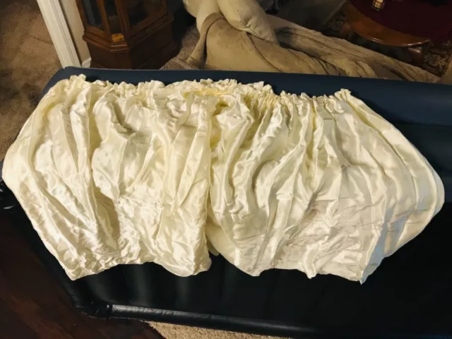 antique white satin baby bassinet skirt with elastic