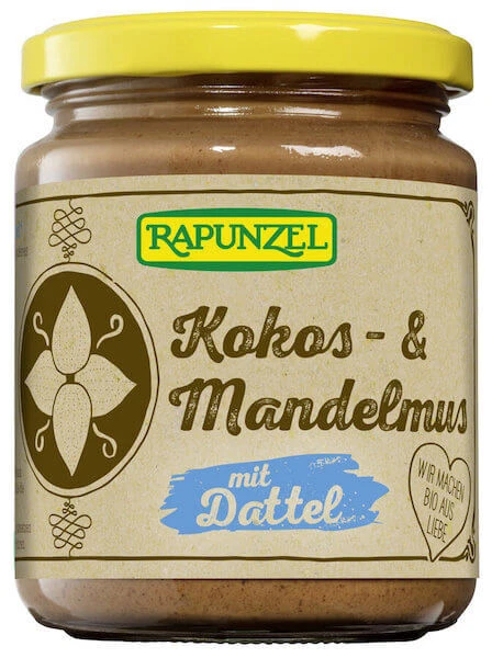 Rapunzel cocco e mandorla con dattero 2x250 g, spalmatura pane BIO