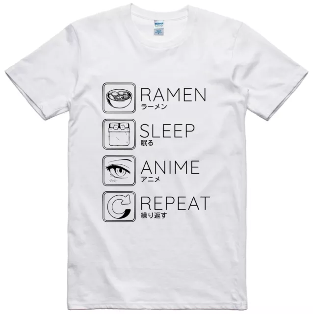 Anime Girl Eating Mukbang Itadakimasu Men's Back Print T-shirt