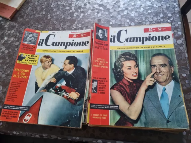 RIVISTA IL CAMPIONE annata 1956 lotto  38 numeri boxe ciclismo calcio