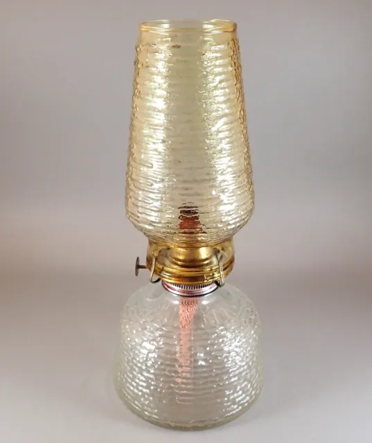 Anchor Hocking Soreno Gold Glass Oil Patio Lamp with Globe 11 1/2" Tall Amber