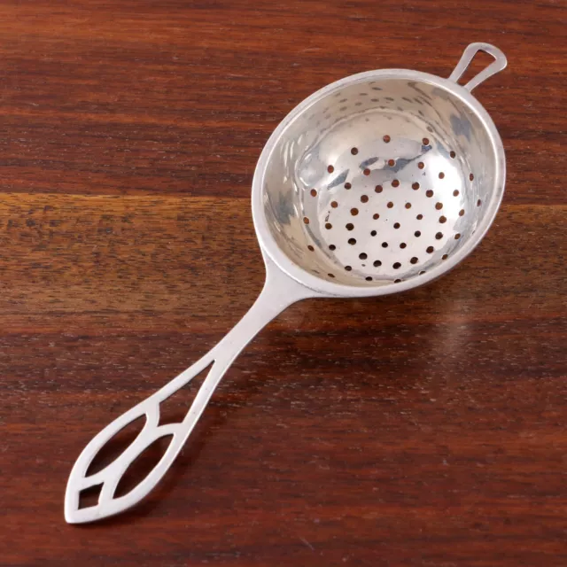 Webster Art Deco Sterling Silver Tea Strainer Pierced Key Hole Style No Mono