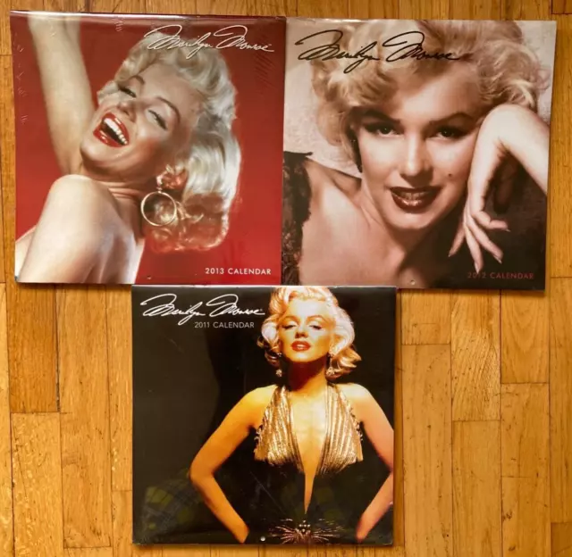 Vintage lot of 3 Marilyn Monroe Calendars 2011 2012 2013 NEW SEALED Rare Photos