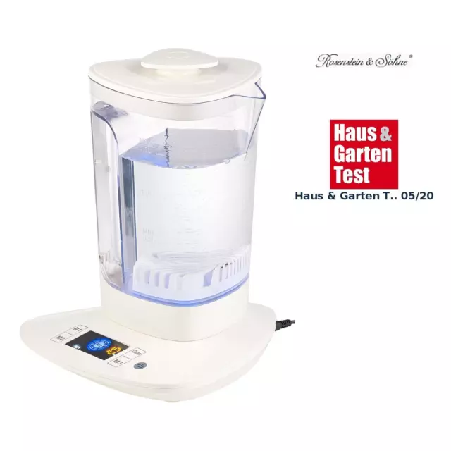 Rosenstein & Söhne Wasserstoff-Ionisator für Trinkwasser, LCD-Display, 1,5 l