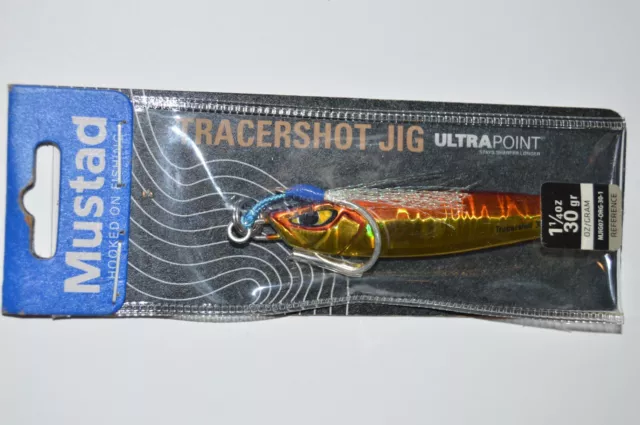 mustad tracershot jig ultra point hook jigging casting 1.25oz orange gold