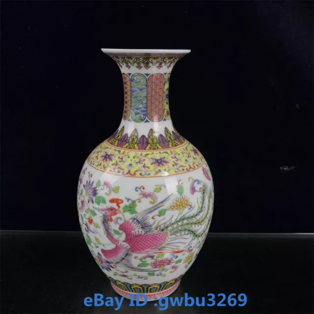 Collect Old China Cloisonne Porcelain Handwork Painting animal Dragon Vase 42132