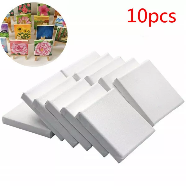 4'' White Blank Mini Small Stretched Artist Canvas Art Board Acrylic Oil Paint