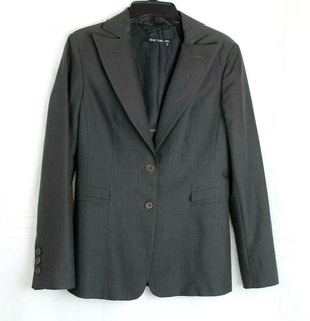 Marc Aurel Donna Grigio Misto Lana Misura Giacca Blazer Taglia 38 Retail