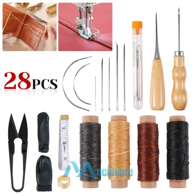 JCP Leather Canvas Tent Sewing Awl Quick Stitch Repair Tool Heavy Duty  Thread