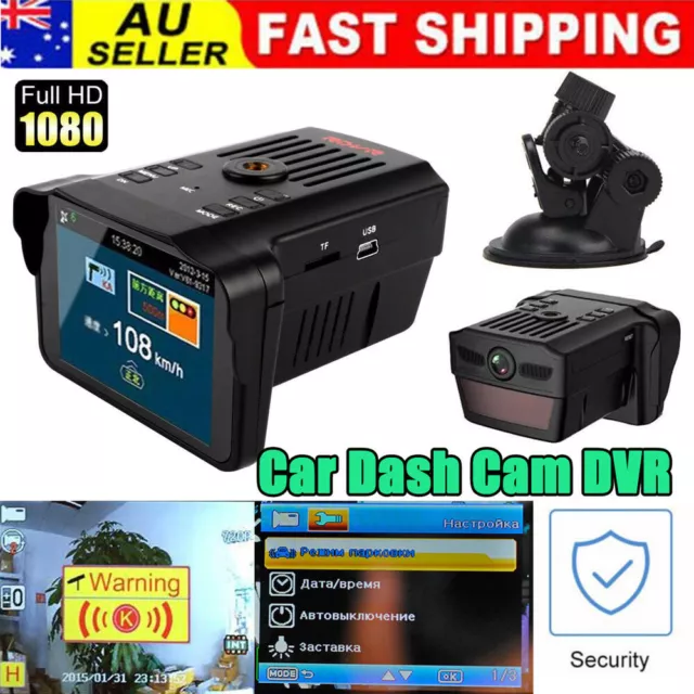 HD Car DVR Speed Anti Laser Radar Detector Camera Video Recorder 2 in1 Dash Cam