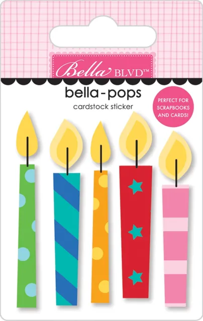 6 Pack Birthday Bash Bella-Pops 3D Stickers-Make A Wish BB2736