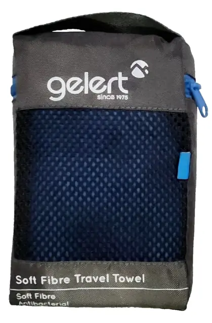 Gelert Soft Fibre Travel Towel Antibacterial Large Blue 92cm x 68cm