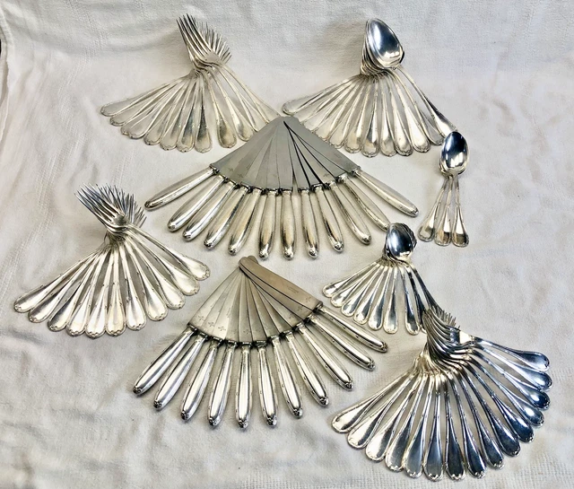 Ménagère En Métal Argenté Style Louis XV - Poinçon Achille PRINCET - Occasion