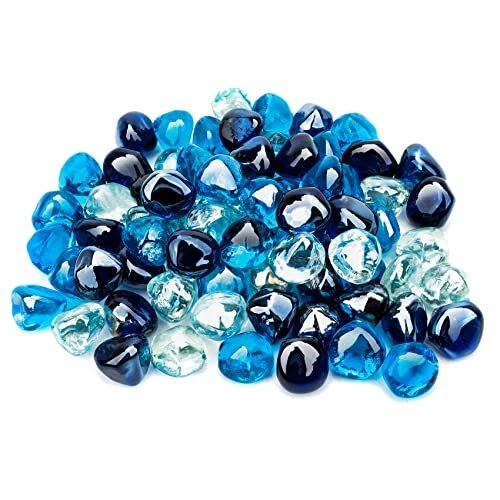 Diamantes de vidrio de fuego mezclado Skyflame de 10 libras para fogata chimenea paisaje...