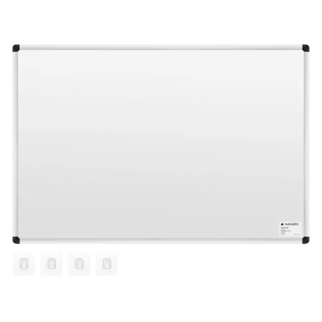 Pizarra blanca magnética de 90 x 60 CM 2x gancho para colgar 1x rotulador negro 3