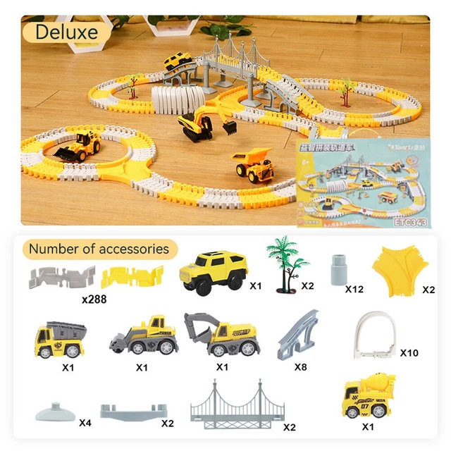 48PCS Simulation Parking Toy Assembled Three Rail Car Track Toys Stairs Orbit Car Toys ABS Slot Car Racer for Children main image 1