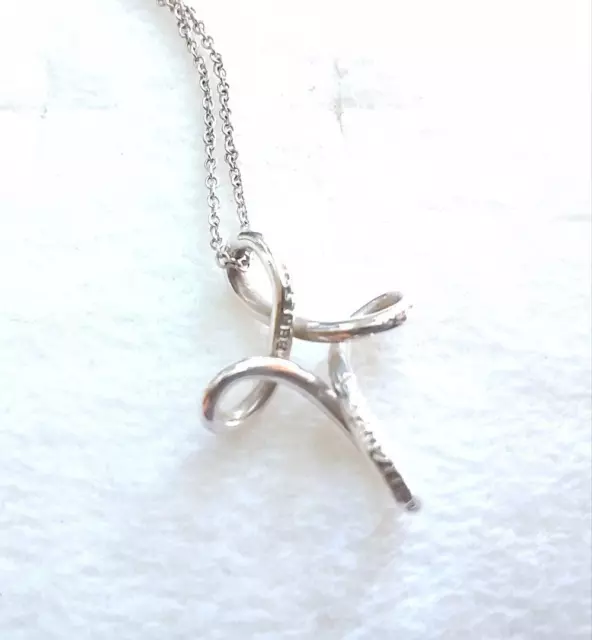 Tiffany & Co. Elsa Peretti Open Cross Pendant Necklace  Silver925 Used F/ Japan