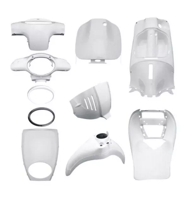 Kit Carene Plastiche Scocche Aprilia Scarabeo 50 100 2001 2014 Bianco Lucido