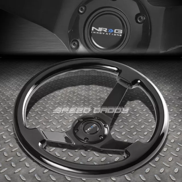 Nrg 350Mm 3" Deep Dish 6-Hole Classic Black Wood Steering Wheel Black Center