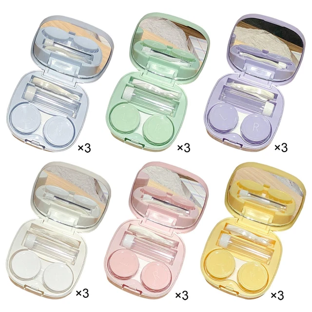 Juego de 3 piezas de lentes de contacto ocular portátiles, ligero, para mujer, pequeño