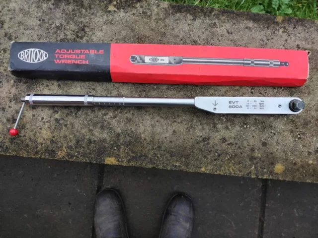 Vintage Britool EVT 600A Torque Wrench 1/2" Drive. Made in England. Hardly Used
