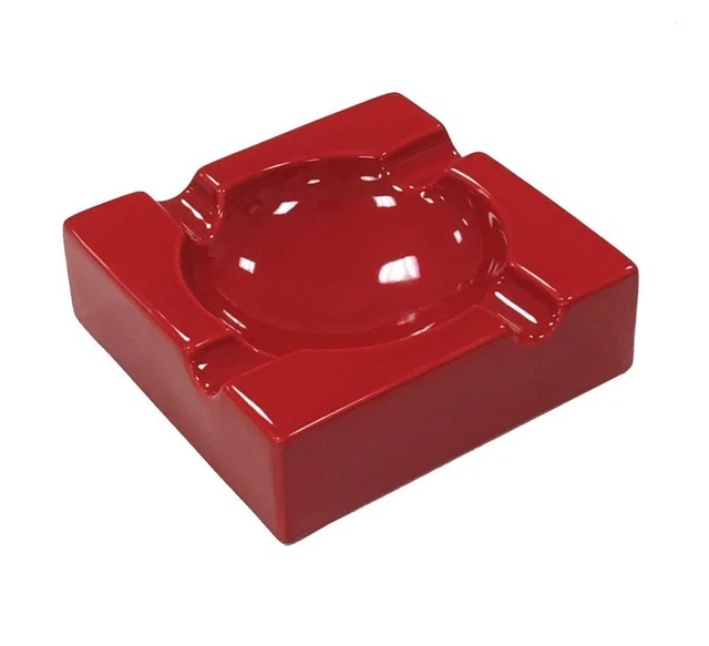 Large High Gloss Red Ceramic Ashtray